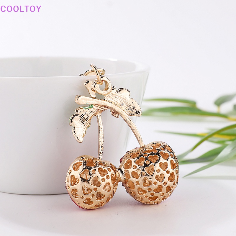 Móc Khóa Hình Quả Cherry Đính Đá Dễ Thương