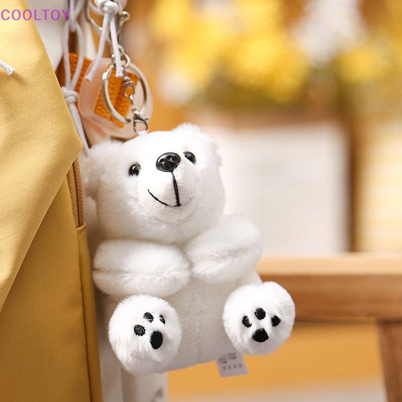 Móc Khóa Gấu Bông Trắng Hoạt Hình Dễ Thương