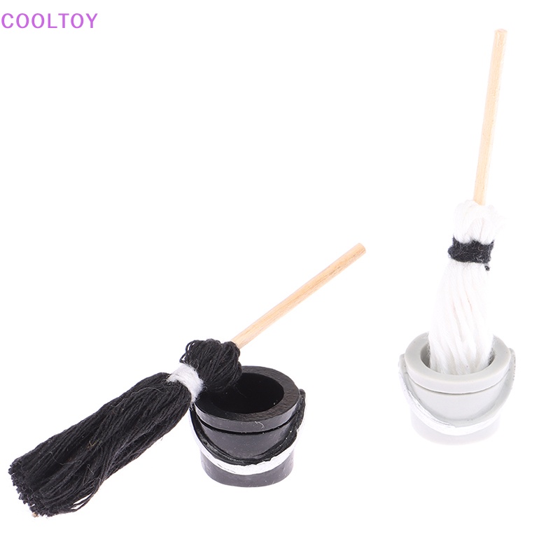 1 Set Xô Và Cây Lau Nhà Mini 1: 12 Độc Đáo Trang Trí Nhà Búp Bê