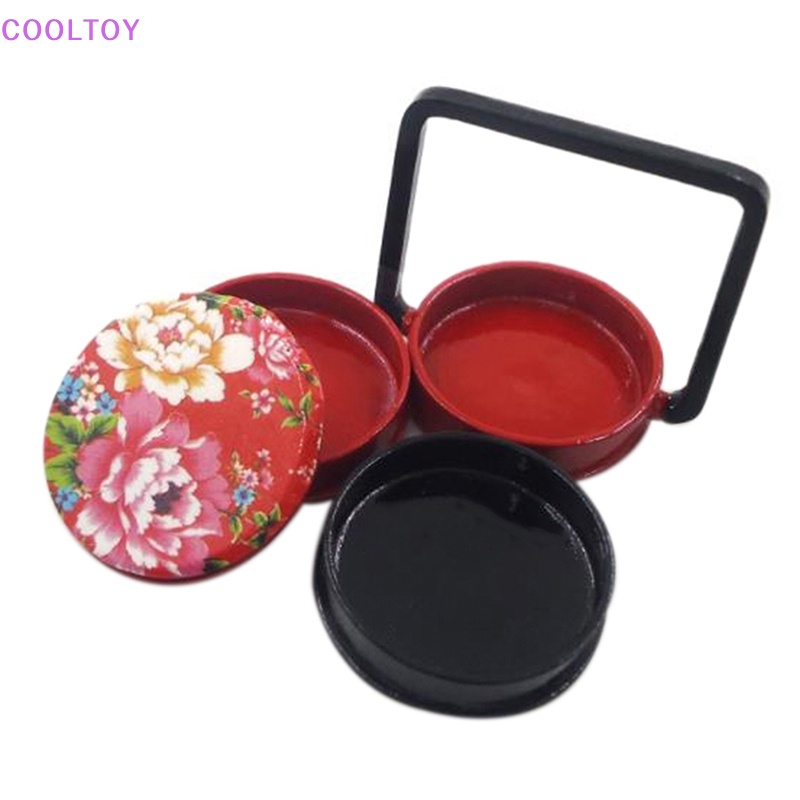 Cooltoy 1 Set Hộp Cơm Trưa 3 Tầng Bằng Đồng Tỉ Lệ 1: 12 Trang Trí Nhà Búp Bê