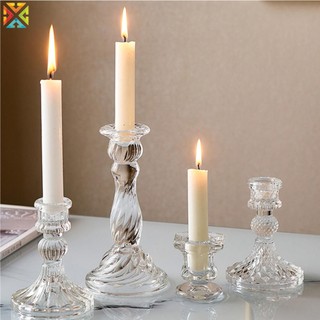 Giá đỡ đèn cầy bằng thủy tinh dùng trang trí tiệc cưới