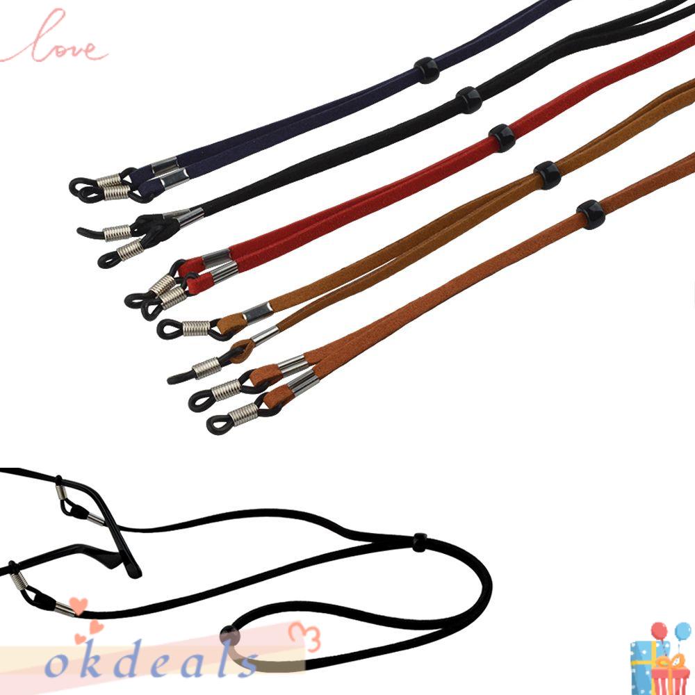 Dây Đeo Mắt Kính Thể Thao Bằng Da Lộn Phối Dây Xích Thời Trang
