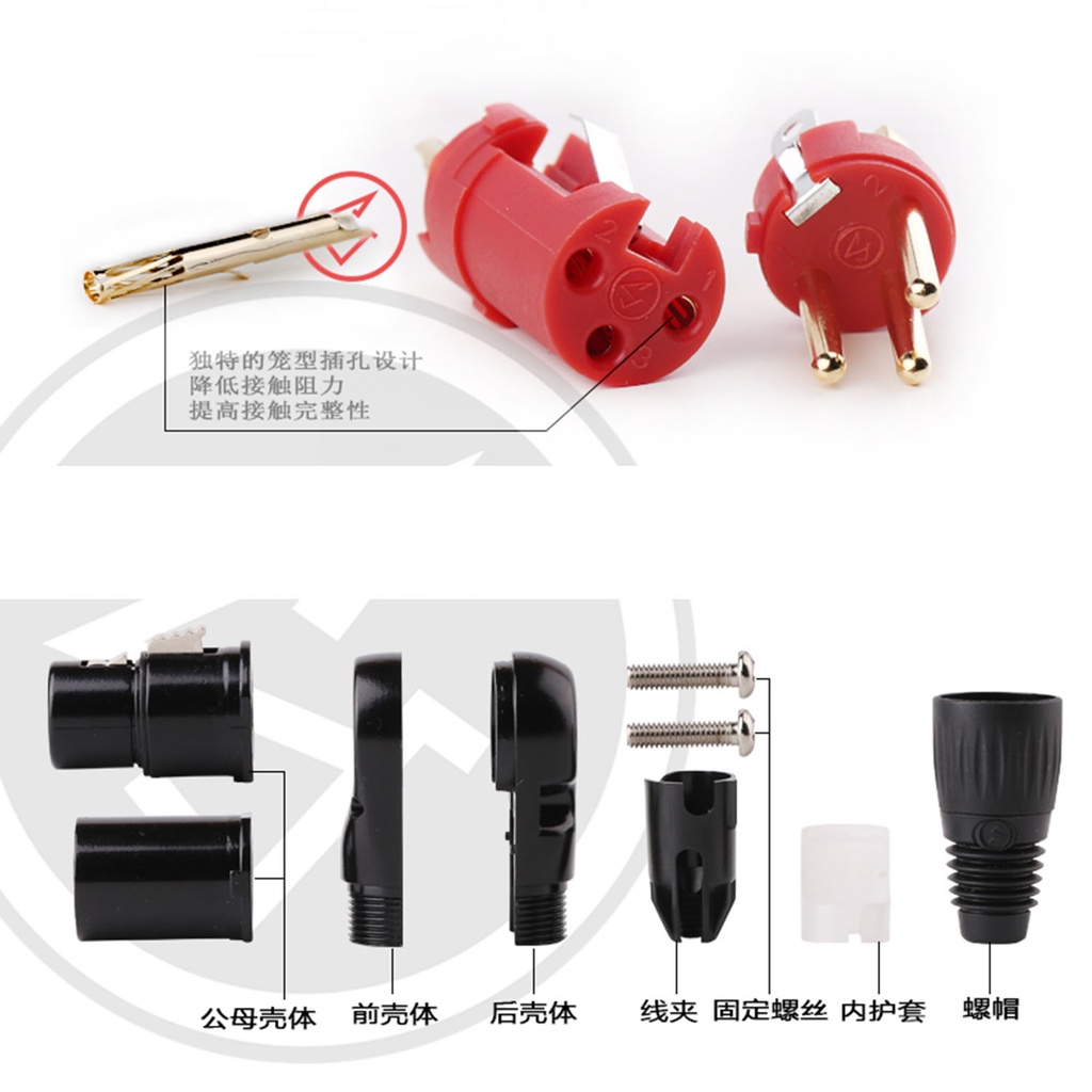 Phụ Kiện Cân Bằng Ba Lõi Mạ Vàng Loại XLR Góc 90 Độ 3 Pin Cho Máy Ảnh Canon