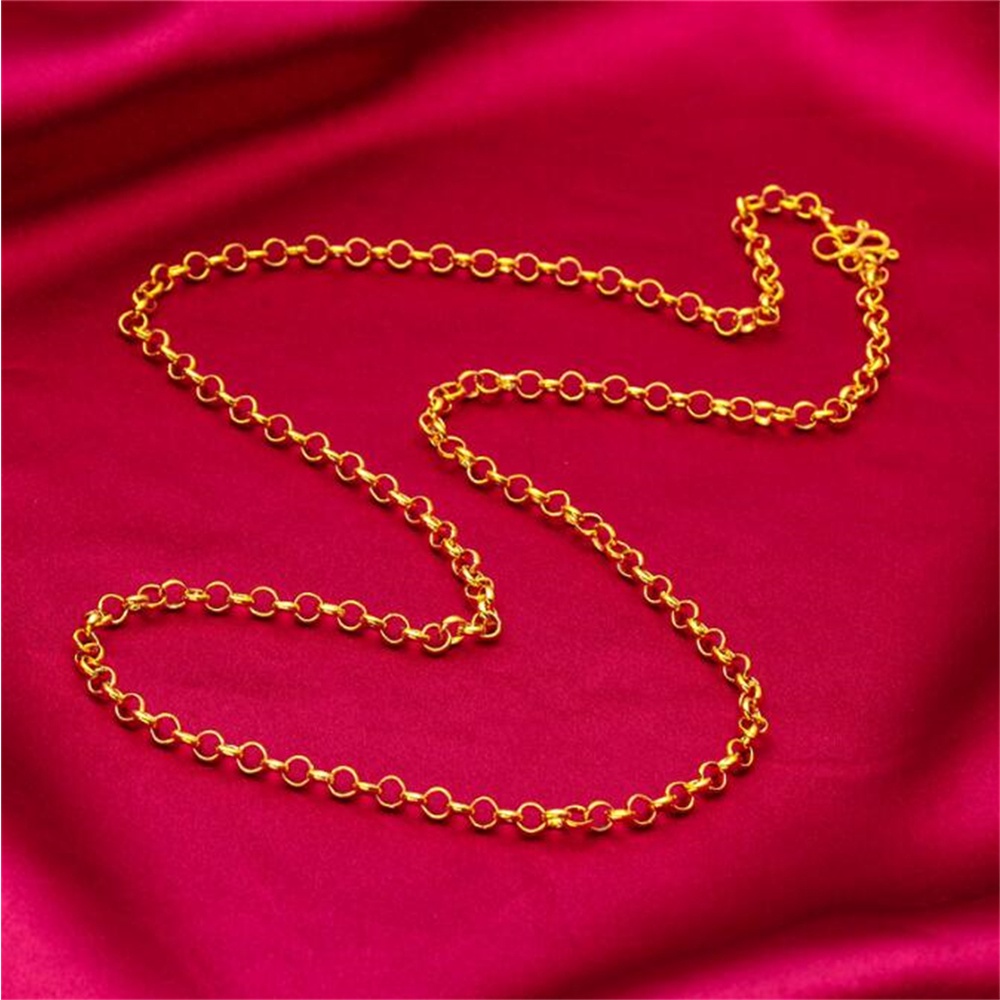 Dây Chuyền Mạ Vàng 24K Dài 60cm Hình Xương Rắn Thời Trang Cho Nam Nữ