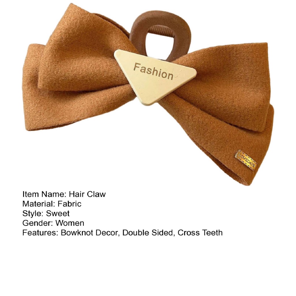 Kẹp Tóc Càng Cua Đính Nơ Vải Hai Mặt Màu Đục Phong Cách Hàn Quốc Cho Nữ