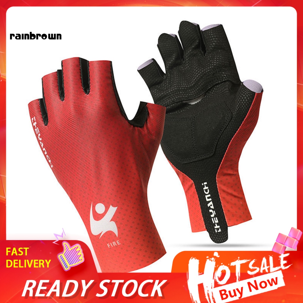 1 Đôi Găng Tay Nửa Ngón Chống Nắng Chống Trượt In Chữ Dùng Khi Đi Xe Đạp Mùa Hè