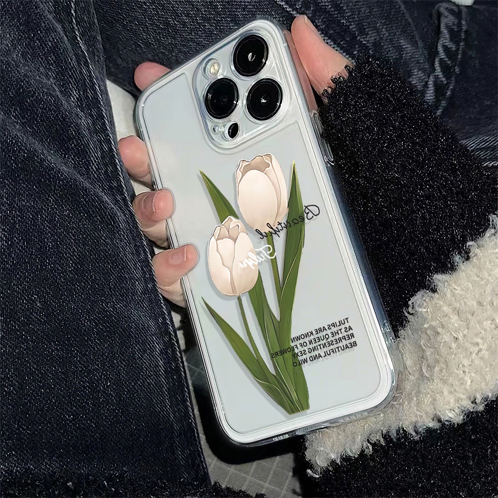 ✅Ốp Điện Thoại Mềm Chống Sốc Hình Hoa Tulip Cho Apple Iphone 11 14 Pro 1213 6In 78 6In plus11