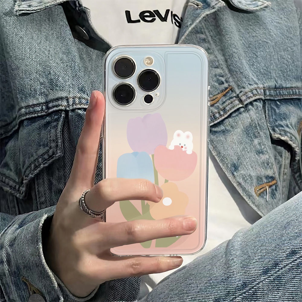 ✅Ốp Điện Thoại Mềm Chống Sốc Hình Thỏ Màu Gradient Cho Iphone 13 12 7814pro 11 Max Plus 6In CIFL