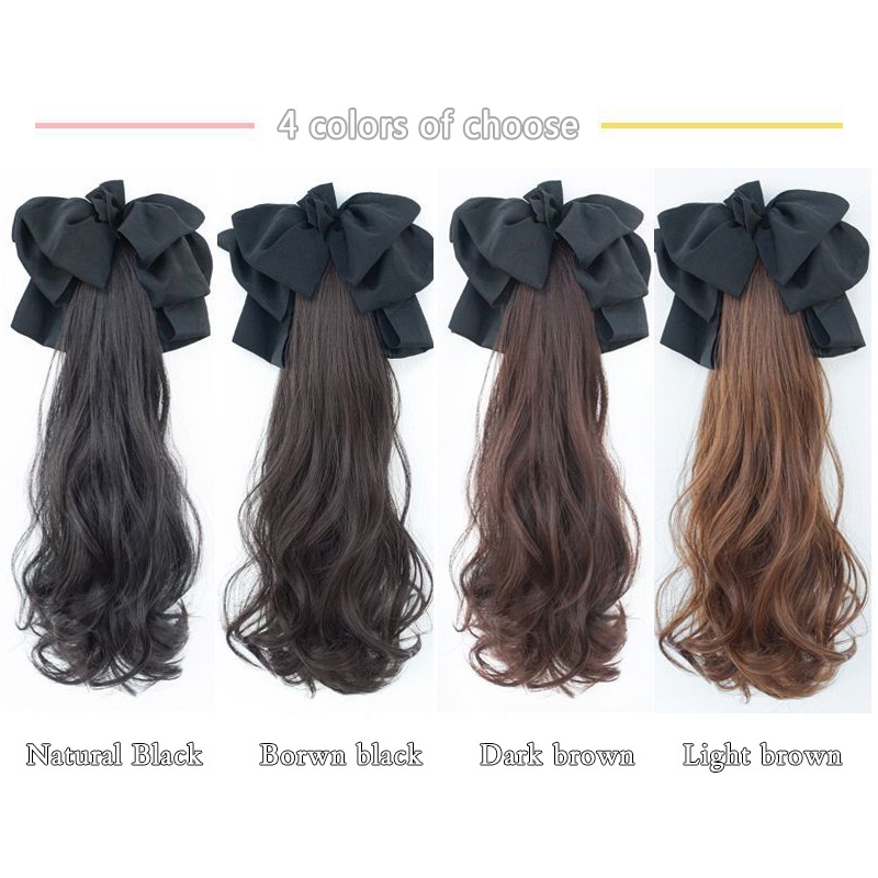 Tóc Giả Đuôi Ngựa Dài 45cm Màu Đen / Nâu