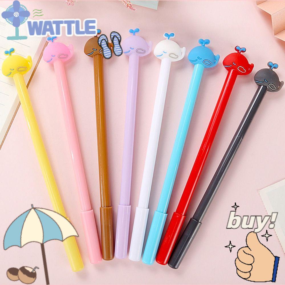 Set 8 Bút Mực Gel Bằng Cao Su PVC Mềm Họa Tiết Hoạt Hình Sáng Tạo