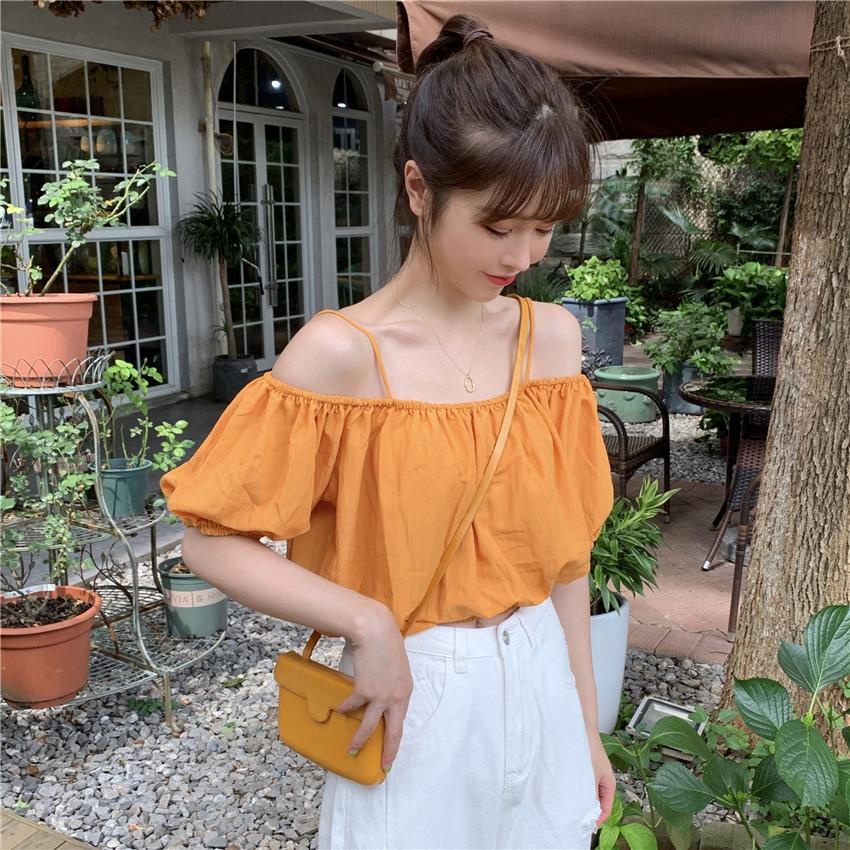 IELGY   Áo Hai Dây Mùa Hè 2023 Dáng Ôm Phong Cách Hàn Quốc Cho Nữ