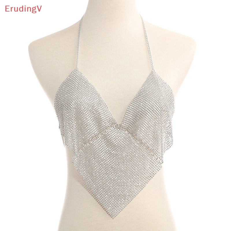 [ErudingV] Áo Croptop Đính Đá Hở Lưng y2k Dây Xích Đeo Cơ Thể Đi Tiệc Tùng Cho Nữ [Mới]