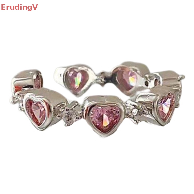 [ErudingV] Nhẫn Dạng Hở Hình Trái Tim Mắt Mèo Màu Hồng Phong Cách Punk Gothic Sáng Tạo Thời Trang Làm Quà Tặng Cho Nữ [Mới]