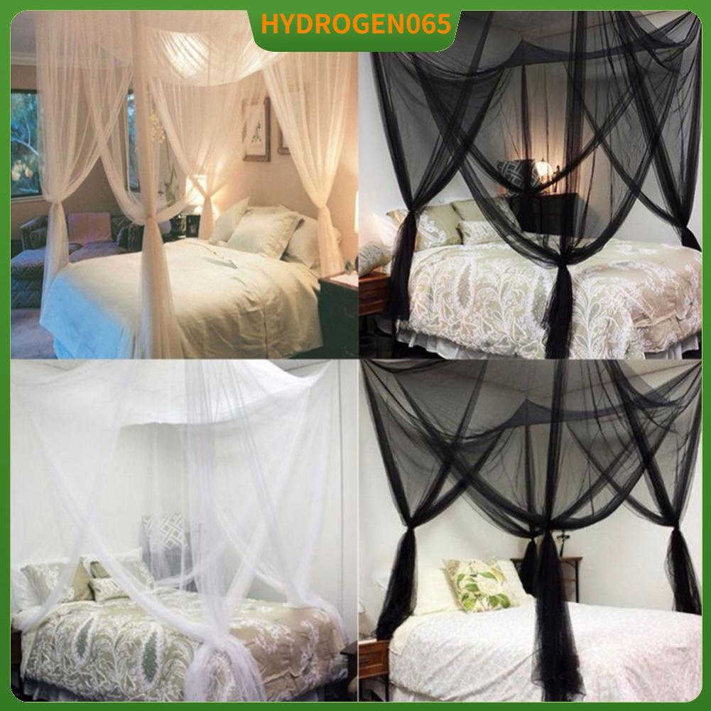 Hydrogen065 Tán giường vuông Polyester Bảo vệ hiệu quả 4 góc bền cho nhà trắng