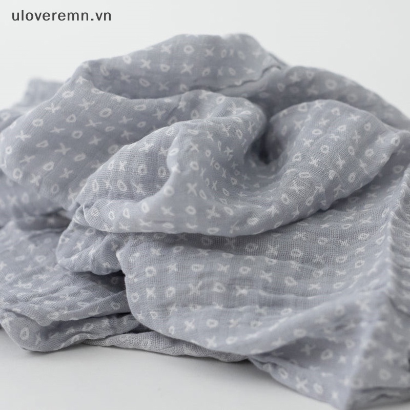 Chăn Quấn Em Bé Chất Liệu Cotton In Chữ Uloveremn Xoxo Muslin