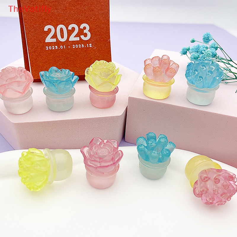 [Thevalifly] Bộ 5 Bông Hoa Hoạt Hình Ba Chiều Phát Sáng Dễ Thương Trang Trí Nội Thất DIY HOT