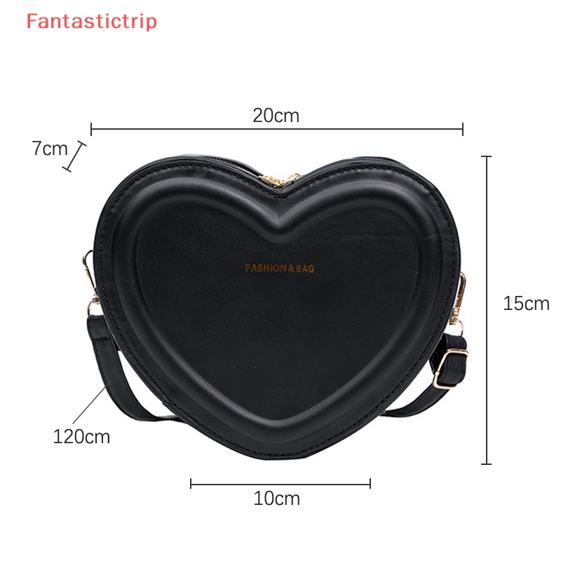 Túi Đeo Chéo Da PU Màu Trơn Hình Trái Tim Thời Trang Cho Nữ Mới