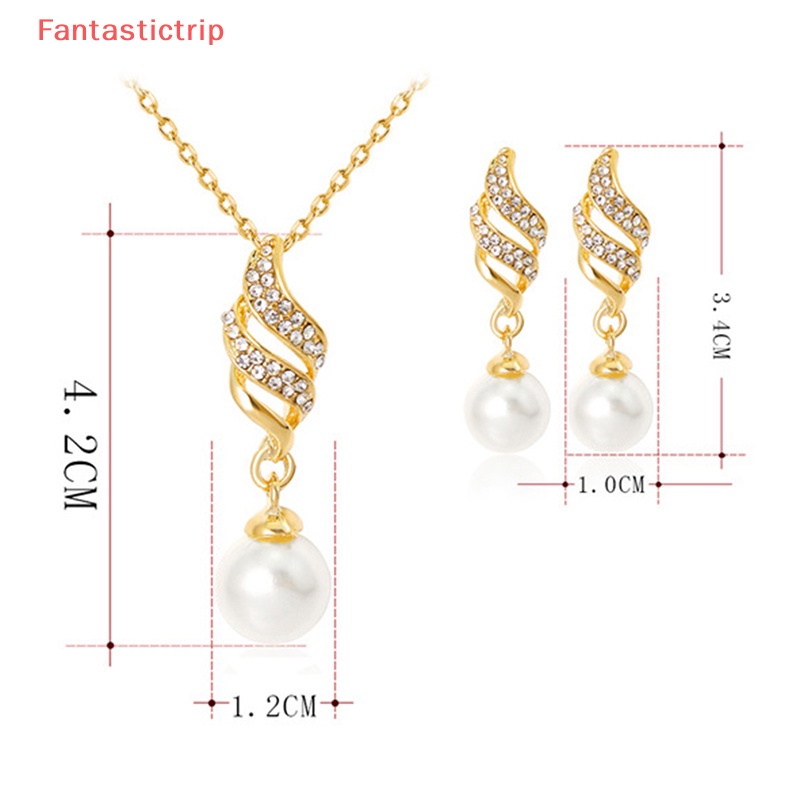 Set 3 Vòng cổ Và Bông Tai Đính Ngọc Trai Nhân Tạo Thời Trang Mới