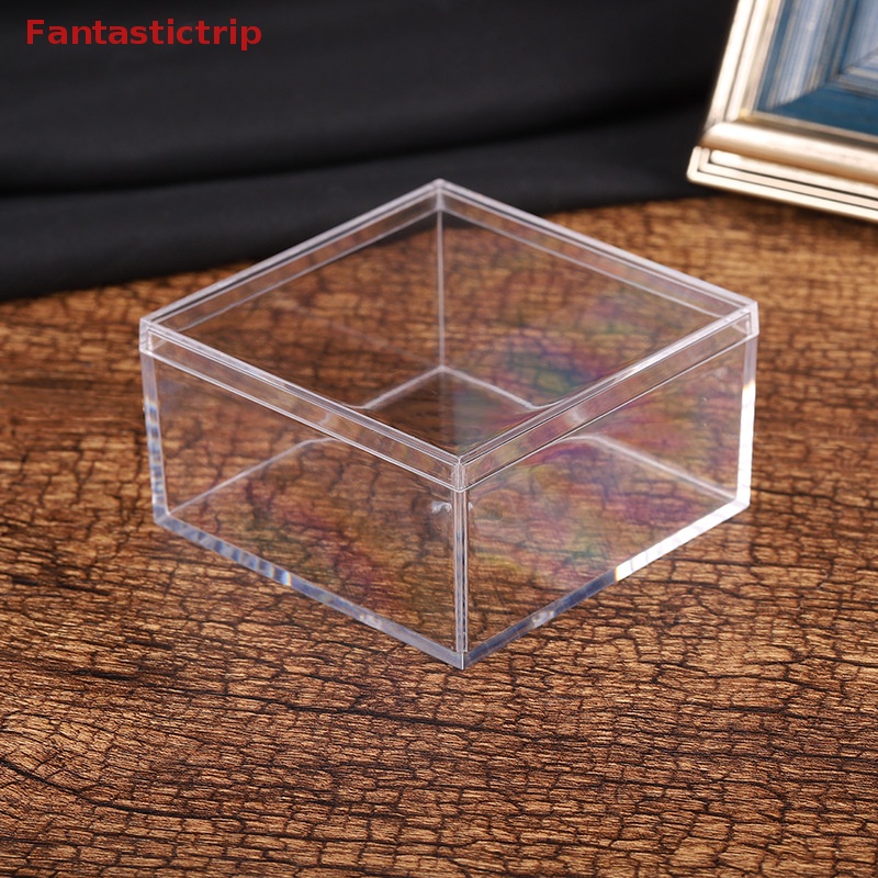 Hộp Nhựa Vuông Nhỏ 170ml 7.5cm Đựng Kẹo Sô Cô La Có Nắp Đậy Mới