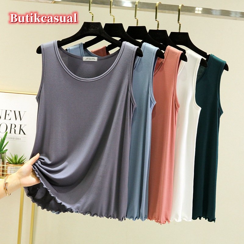 Áo Thun cotton Mỏng Sát Nách Cổ Tròn Dáng Rộng Thời Trang Mùa Hè 2023 Mới Cho Nữ