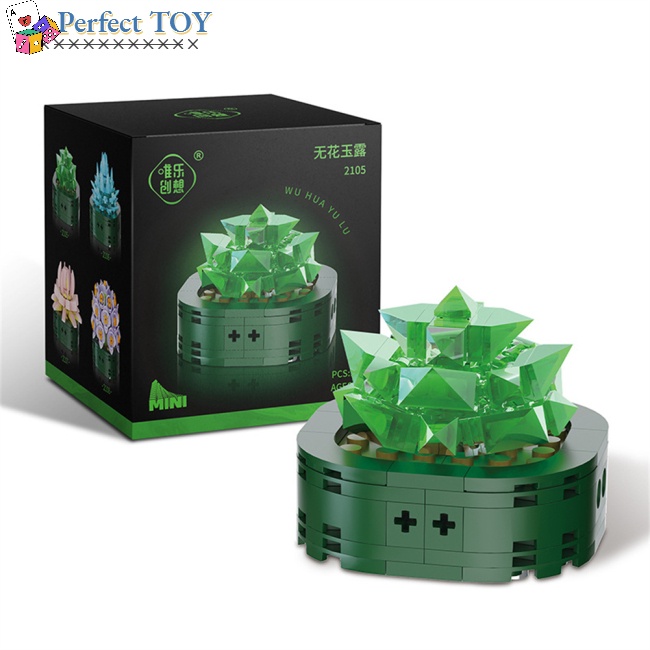 Đồ Chơi Lắp Ráp Chậu Cây Sen Đá Sáng Tạo Trang Trí Nội Thất