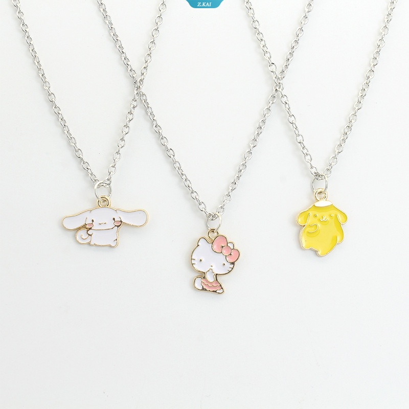 Vòng cổ Mặt Quả Cầu Lông Xù Sanrio Kuromi My Melody Hello Kitty Đáng Yêu Dành Cho Nữ