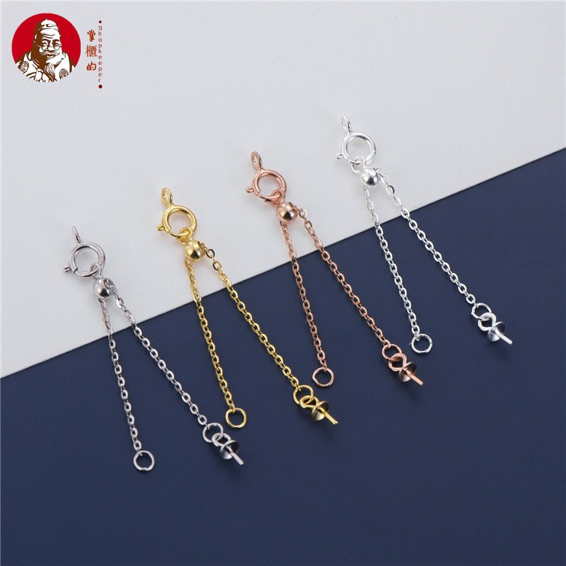 Chuỗi Hạt Tròn Bằng Bạc 925 Mạ Vàng / Bạc Dùng Để Nối Dài Vòng Đeo Tay / Dây Chuyền DIY