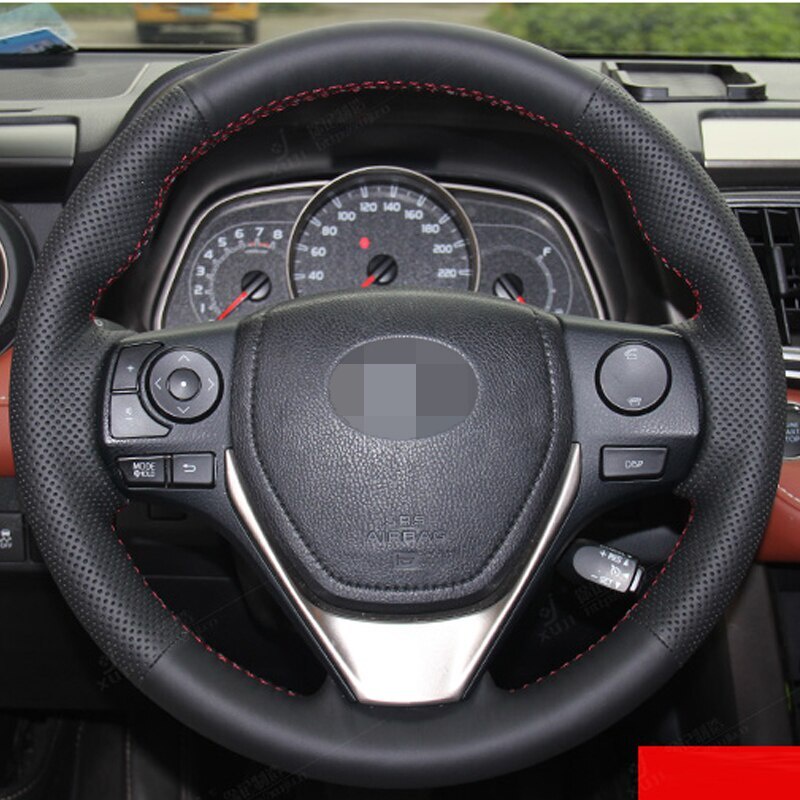 Vỏ Bọc Vô Lăng Bằng Da Màu Đen Thêu Tay Cho Toyota RAV4 2013-2018 Toyota Corolla 2014-2017 Auris 2013-2016