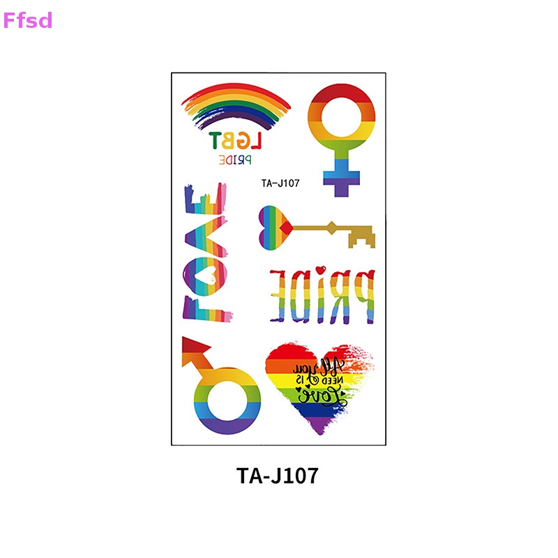 {Ffsd} Hình Xăm Dán Tạm Thời Chống Thấm Nước Có Thể Tháo Rời Ánh Sáng LGBT