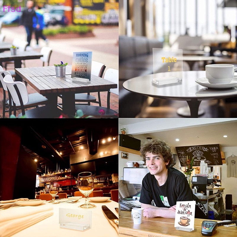 1 Giá Đỡ Trưng Bày Thẻ / Danh Thiếp Bằng Acrylic Trong Suốt Tiện Dụng Cho Văn Phòng / Menu Meeg