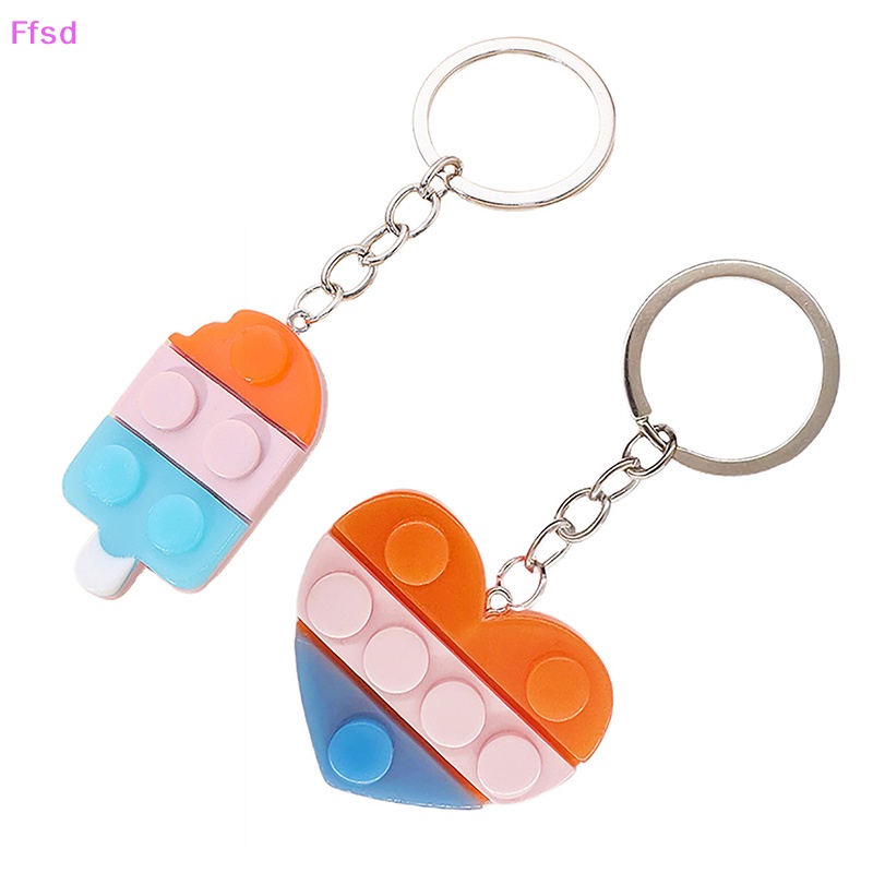 1 Móc Khóa Hình Cây Kem / Trái Tim Xinh Xắn Cho Cặp Đôi