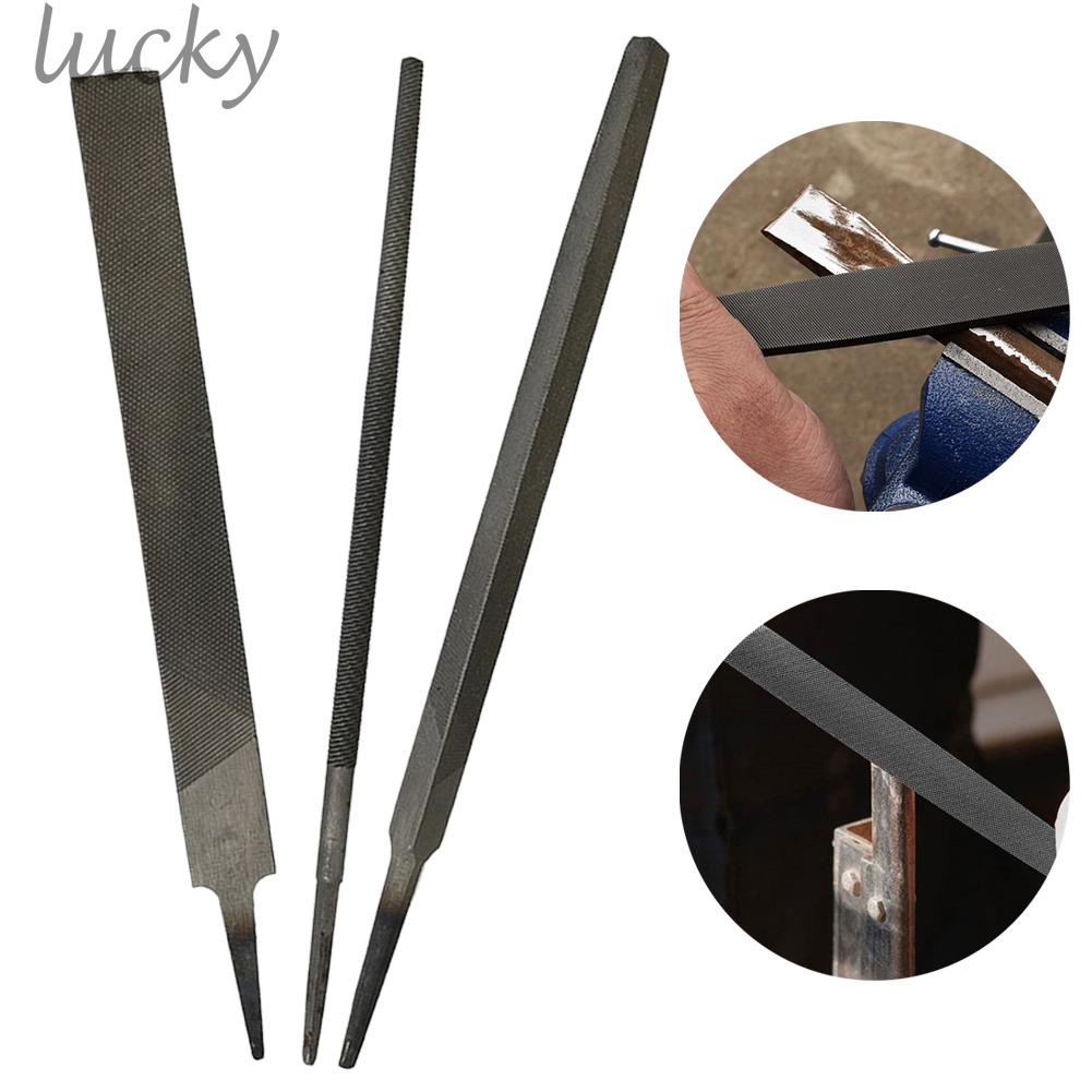 Bộ 3 Cây Dũa Bằng Thép Không Gỉ 6 Inch Hình Tròn Và Tam Giác Dùng Làm Đồ Kim Loại
