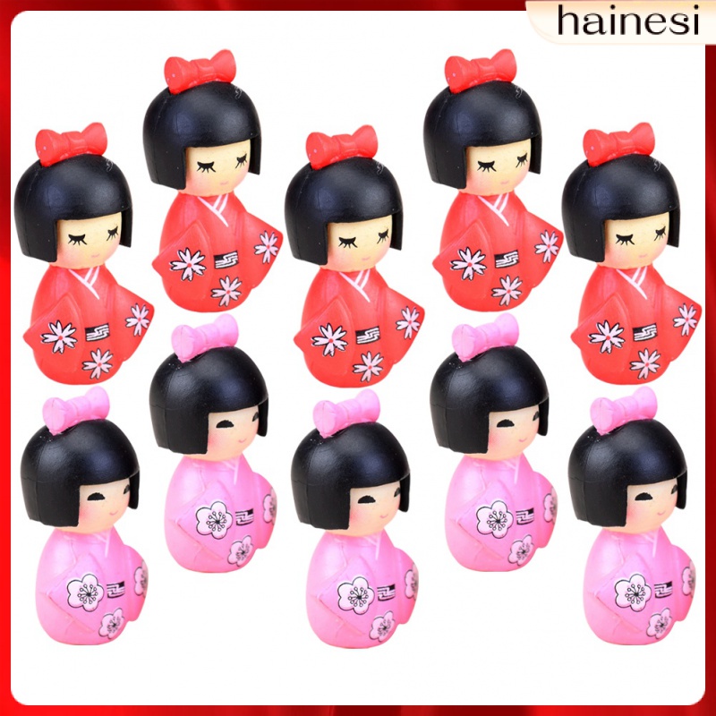 Set 10 Tượng Nhân Vật Phim Hoạt Hình Para Salas Casa Mặc Kimono