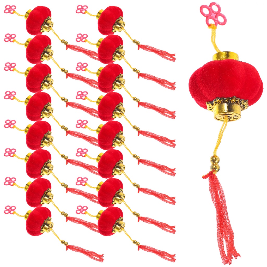 Set 30 Đèn Lồng Mini Bằng Pvc 3.8X3.8CM Treo Trang Trí Năm Mới