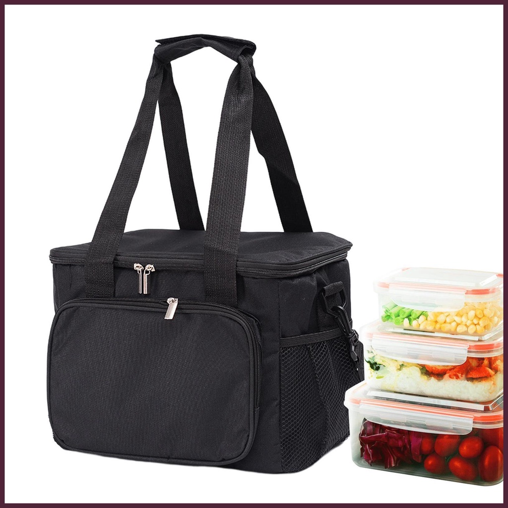 Túi Đựng Hộp Cơm Trưa Cách Nhiệt Bằng Vải Oxford Sức Chứa Lớn Tiện Dụng Cho Trường Học