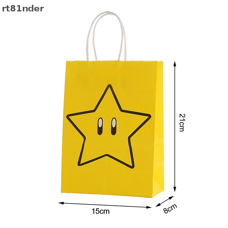 Set 4 Túi Giấy Kraft In Hình Game Super Marios Trang Trí Tiệc Cưới / Sinh Nhật / Năm Mới