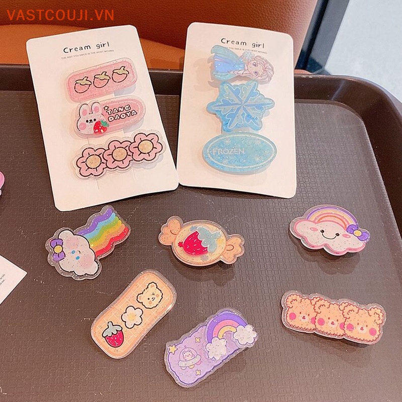 Bộ 3 Kẹp Tóc Hoạt Hình Xinh Xắn Cho Bé Gái