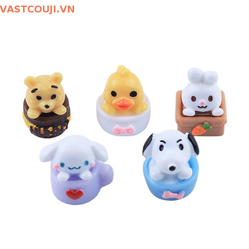 Bộ 2 Kẹp Tóc Hình Cốc / Động Vật 3D DIY Bằng Nhựa Resin Trang Trí Điện Thoại / Tủ Lạnh