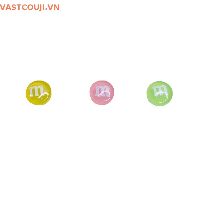 Bộ 5 Mô Hình Hạt Đậu Socola M Mini Bằng Nhựa Resin Phát Quang Trang Trí Xe Hơi