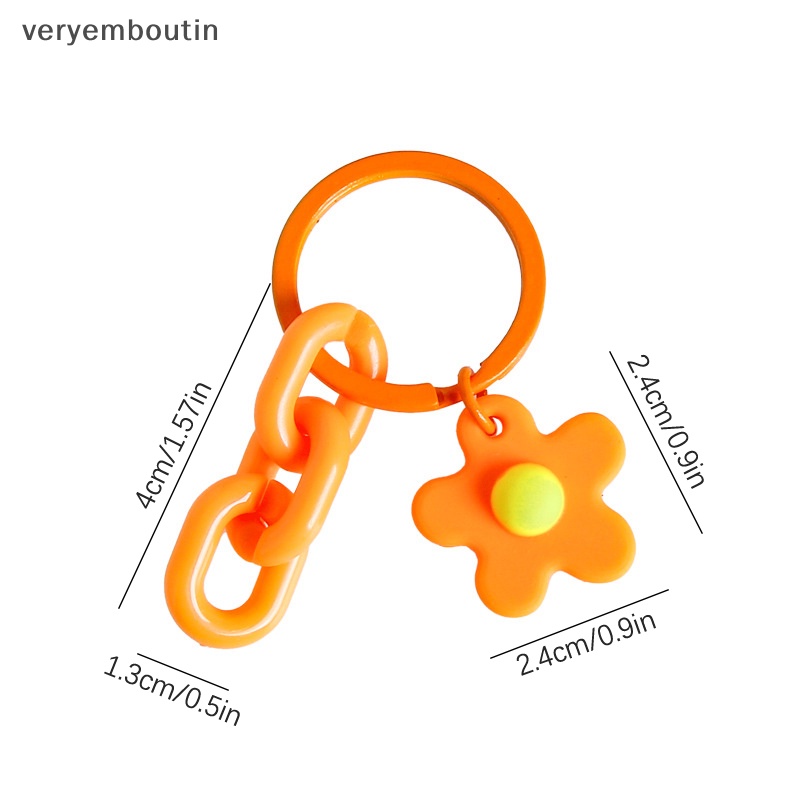 Móc Chìa Khóa Hình Hoa Nhiều Màu Dễ Thương