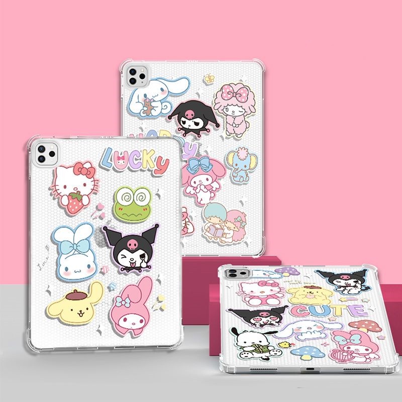 Ốp Máy Tính Bảng TPU Mềm Hình Sanrio Dễ Thương Có Khe Đựng Bút Cho iPad Gen10 7 / 8 / 9 10.2 "Air4 Air5 Pro11" Pro12.9 "mini6