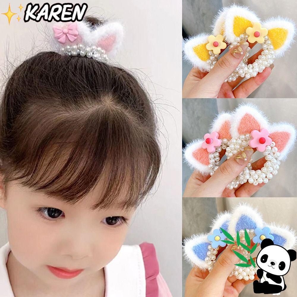 Set 4 Dây Cột Tóc Tai Thỏ Dễ Thương Thời Trang