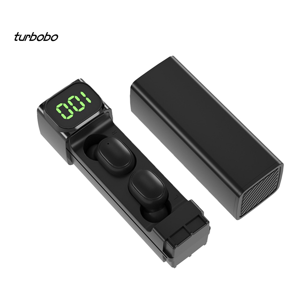 Tai Nghe Nhét Trong Không Dây Bluetooth 5.1 IPX7 Màn Hình Kỹ Thuật Số Thông Minh turbobo BQC-01