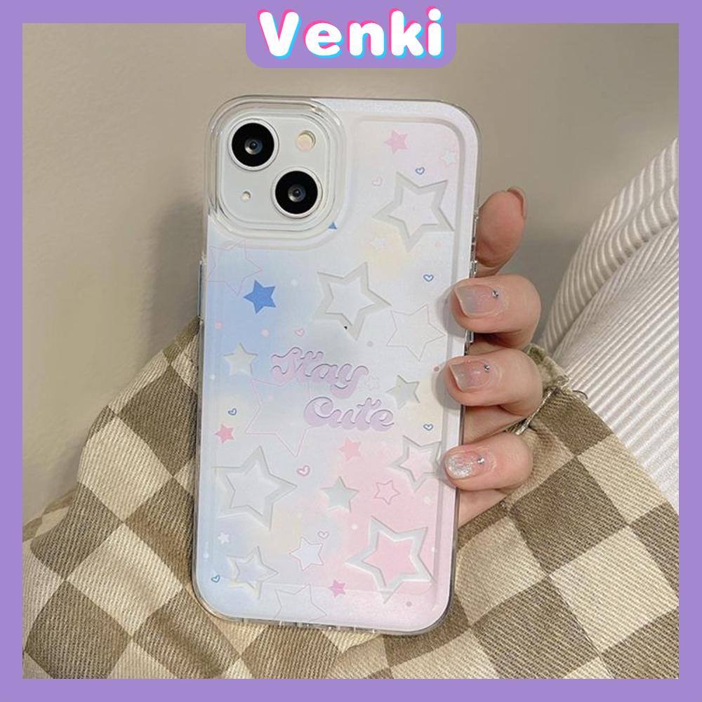 VENKI - Dành cho iPhone 11 Ốp lưng iPhone Clear Big Hole Space Case TPU Soft Case Bảo vệ chống sốc Camera Ngôi sao bướm dễ thương Tương thích với iPhone 14 13 Pro max 12 Pro Max xr xs 7 8