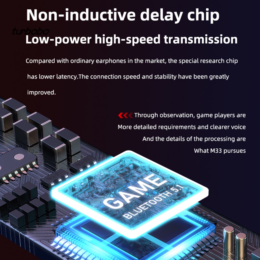 1 Cặp Tai Nghe Nhét Tai Không Dây M33 Bluetooth 5.1 Màn Hình LED Cảm Ứng Bằng ABS Không Phai Màu