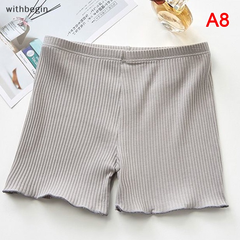 Quần Lót Boxer Co Giãn Không Đường May Viền Xếp Nếp Màu Sắc Trơn Dành Cho Nữ