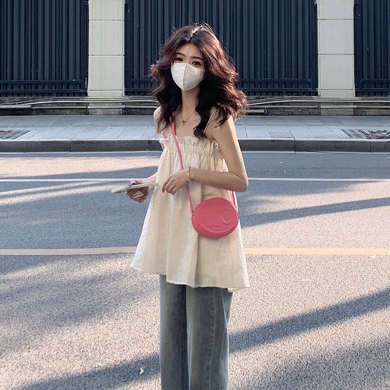 Áo không tay nữ Dáng Rộng In Hình Dễ Thương Phong Cách Hàn Quốc Thời Trang Mùa Hè