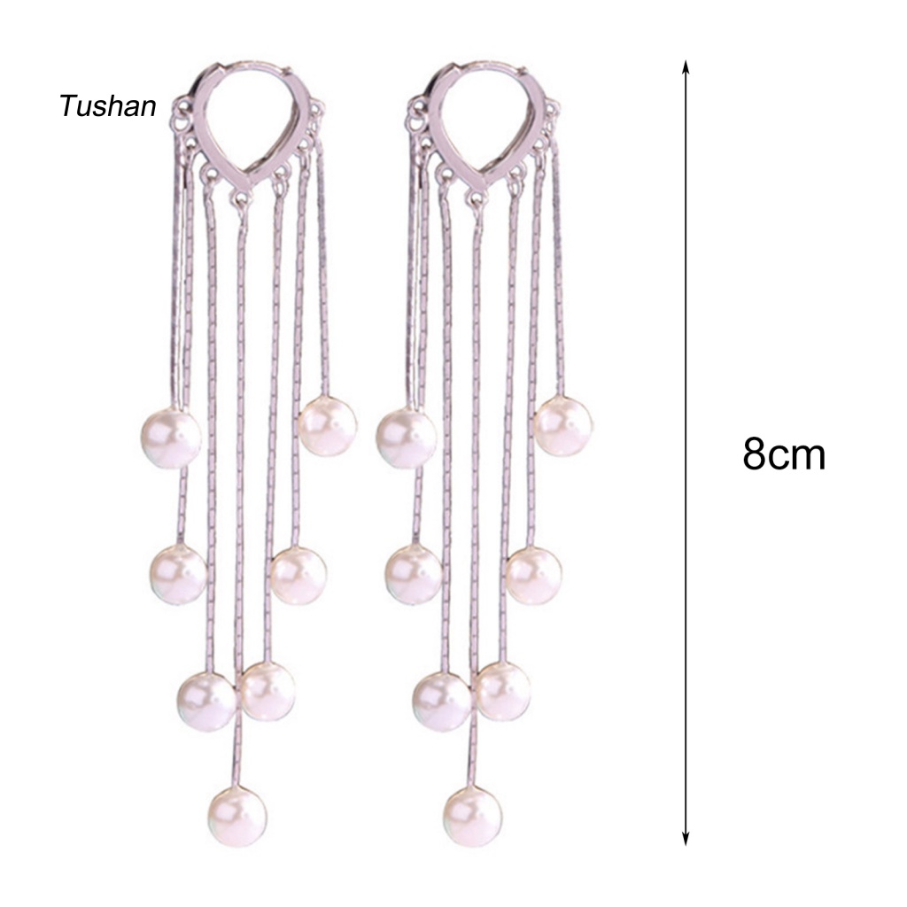 1 Đôi Bông Tai Đính Ngọc Trai Giả Phong Cách Bohemian Dành Cho Nữ