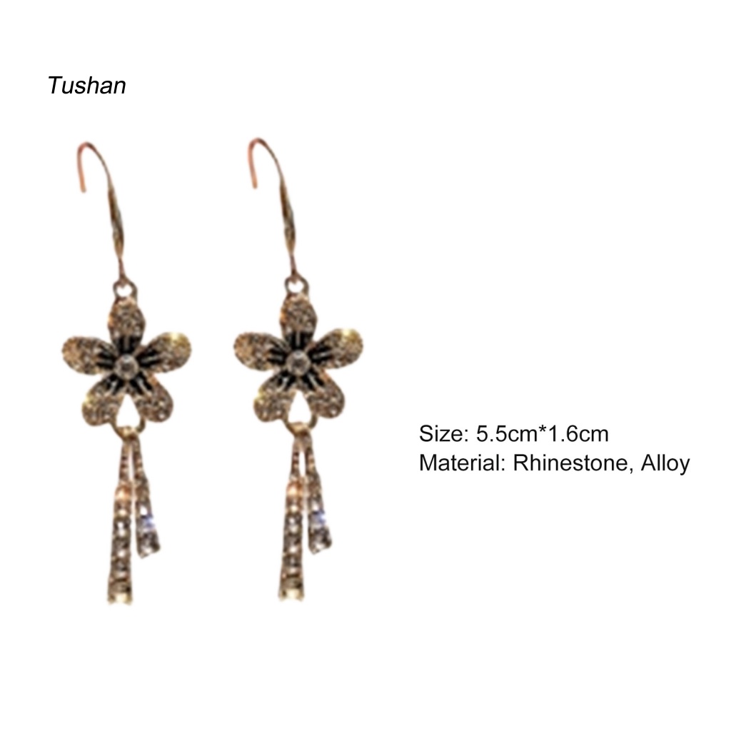 1 Đôi Bông Tai Tua Rua Hình Hoa Phong Cách Hàn Quốc Dành Cho Cô Dâu