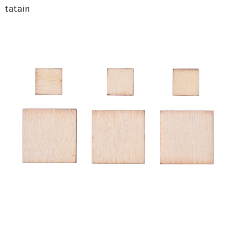 Set 100 Miếng Gỗ Trơn Hình Vuông / Tròn Dùng Để Làm Đồ Trang Trí Thủ Công
